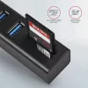 Axagon HMA-CR3A Metalowy wieloportowy hub USB 3.2 Gen 1 z trzema portami USB i czytnikiem kart