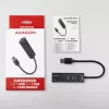 Axagon HMA-CR3A Metalowy wieloportowy hub USB 3.2 Gen 1 z trzema portami USB i czytnikiem kart