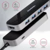 Axagon HMC-6H4A Hub USB 3.2 Gen 1, 4x USB-A, HDMI 4k/30Hz, PD 100W, kabel USB-C 20 cm
