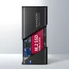 Axagon EEM2-SB2 Zewnętrzna metalowa obudowa USB-C 3.2 Gen 2 na dyski M.2 NVMe i SATA SSD. Bezśrubowa