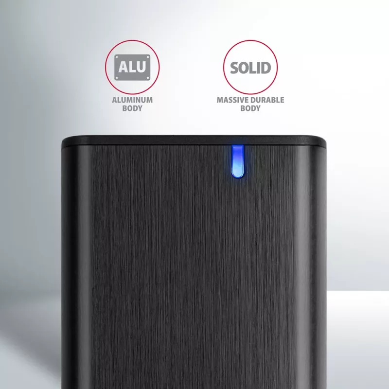 Axagon EEM2-SB2 Zewnętrzna metalowa obudowa USB-C 3.2 Gen 2 na dyski M.2 NVMe i SATA SSD. Bezśrubowa
