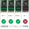 Axagon EEM2-SB2 Zewnętrzna metalowa obudowa USB-C 3.2 Gen 2 na dyski M.2 NVMe i SATA SSD. Bezśrubowa