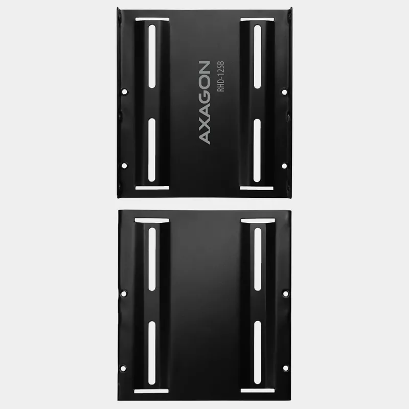 Ramka montażowa Axagon RHD-125B na 1 dysk 2,5 cala w zatoce 3,5 cala – czarny metal