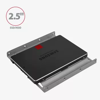 Axagon RHD-125S uchwyt na 1 dysk 2,5 cala HDD/SSD do zatoki 3,5 cala, metal, szary