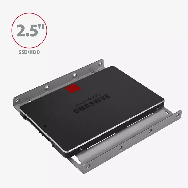 Axagon RHD-125S uchwyt na 1 dysk 2,5 cala HDD/SSD do zatoki 3,5 cala, metal, szary