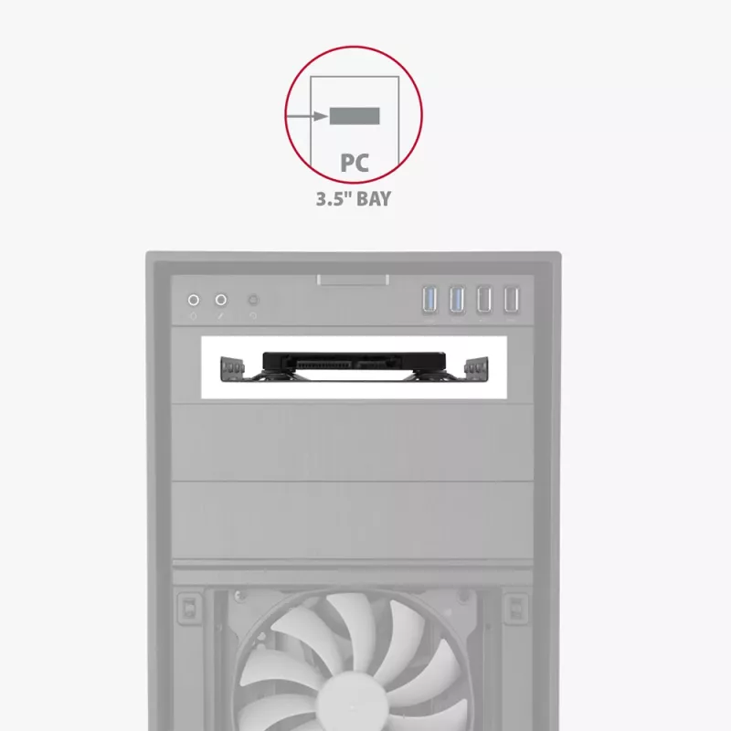 Axagon RHD-125S uchwyt na 1 dysk 2,5 cala HDD/SSD do zatoki 3,5 cala, metal, szary