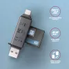 Axagon CRE-DAC USB-C+ USB-A 5 Gbps MINI 2 gniazda i LUN czytnik kart SD/microSD USB 3.0 Type-A/Type-C Szary