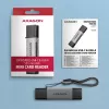 Axagon CRE-DAC USB-C+ USB-A 5 Gbps MINI 2 gniazda i LUN czytnik kart SD/microSD USB 3.0 Type-A/Type-C Szary