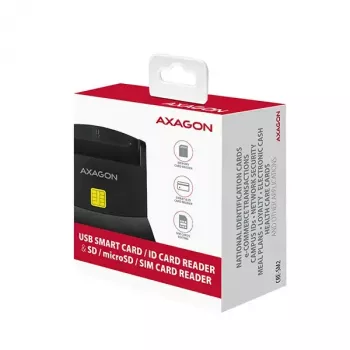 Czytnik kart inteligentnych Axagon CRE-SM2 USB 2.0 Czarny, kabel 1,3 m