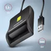 Axagon CRE-SM3N USB-A Czytnik kart inteligentnych/dowodów osobistych FlatReader, USB 2.0, 1,3 m, Czarny, 57 g