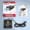 Axagon CRE-SM3N USB-A Czytnik kart inteligentnych/dowodów osobistych FlatReader, USB 2.0, 1,3 m, Czarny, 57 g