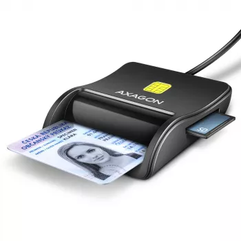 Axagon CRE-SM3SD USB Czytnik kart inteligentnych & SD/microSD/SIM Płaski czytnik kart inteligentnych Wewnętrzny USB 2.0 Czarny
