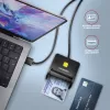 Axagon CRE-SM3SD USB Czytnik kart inteligentnych & SD/microSD/SIM Płaski czytnik kart inteligentnych Wewnętrzny USB 2.0 Czarny