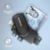 Axagon CRE-SMP2A USB Smart card & SD/microSD/SIM PocketReader czytnik kart inteligentnych Wewnętrzny USB Type-A/USB Type-C Czarny