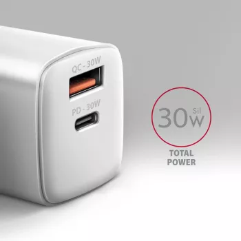 Ładowarka Axagon ACU-PQ30W QC3.0 30W USB-C Biała