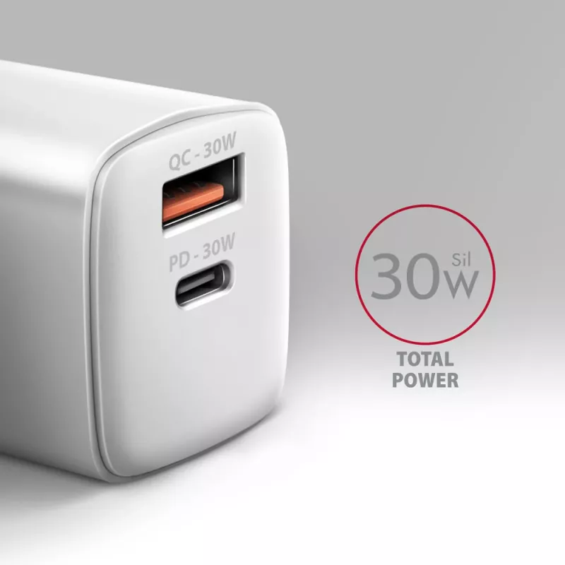 Ładowarka Axagon ACU-PQ30W QC3.0 30W USB-C Biała