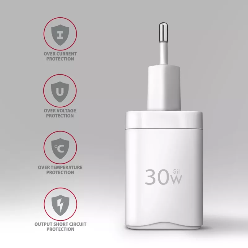 Ładowarka Axagon ACU-PQ30W QC3.0 30W USB-C Biała