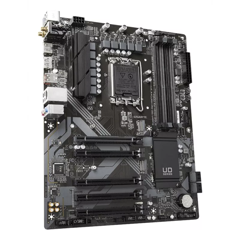 Płyta główna GIGABYTE B760 DS3H AX DDR4 - obsługuje procesory Intel Core 14. generacji, 8+2+1 faz cyfrowy VRM, do 5333 MHz DDR4 (OC), 2xPCIe 4.0 M.2, Wi-Fi 6E, GbE LAN, USB 3.2 Gen 2