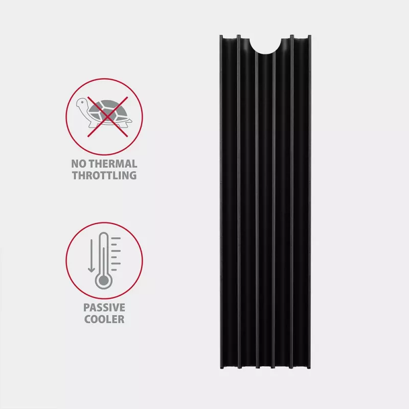 Axagon CLR-M2L10 Pasywny radiator aluminiowy do wszystkich dysków SSD M.2, rozmiar 2280, wysokość 10 mm.