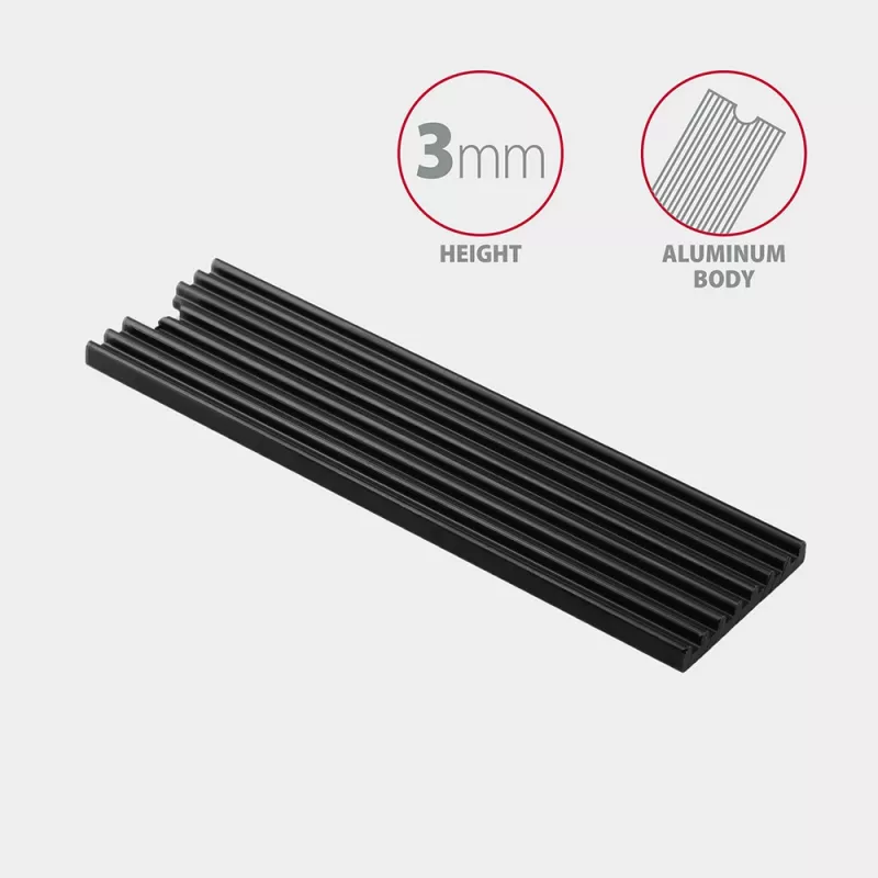 Axagon CLR-M2L3 pasywny radiator aluminiowy do wszystkich dysków M.2, rozmiar 2280, wysokość 3 mm