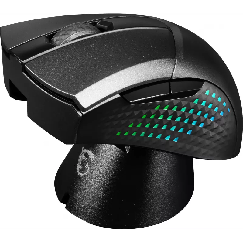 Mysz gamingowa MSI CLUTCH GM51 LIGHTWEIGHT WIRELESS, praworęczna, RF + Bluetooth + USB Type-C, optyczna, 26000 DPI