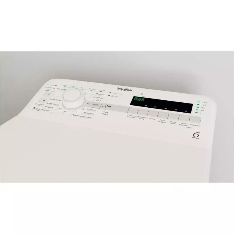 Pralka ładowana od góry Whirlpool NTDLR 7220SS PL/N, 7 kg, 1151 obr./min, biała