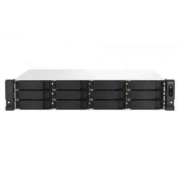 QNAP TS-1264U-RP NAS Rack (2U) Intel® Celeron® 8 GB DDR4 0 TB QNAP QTS Aluminium, Czarny