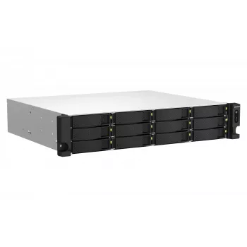 QNAP TS-1264U-RP NAS Rack (2U) Intel® Celeron® 8 GB DDR4 0 TB QNAP QTS Aluminium, Czarny