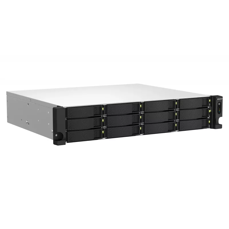 QNAP TS-1264U-RP NAS Rack (2U) Intel® Celeron® 8 GB DDR4 0 TB QNAP QTS Aluminium, Czarny