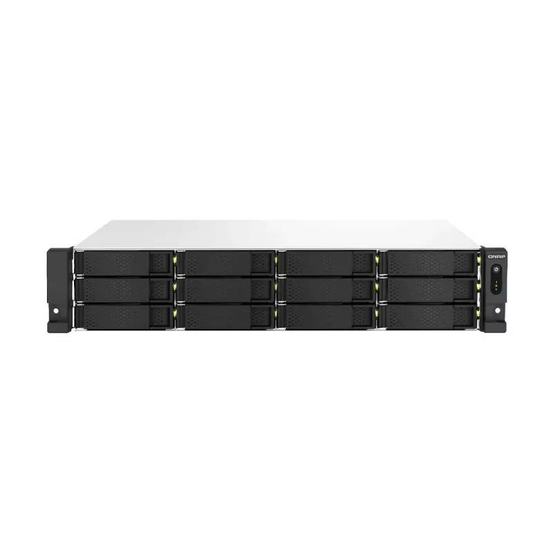 QNAP TS-1264U-RP NAS Rack (2U) Intel® Celeron® 8 GB DDR4 0 TB QNAP QTS Aluminium, Czarny