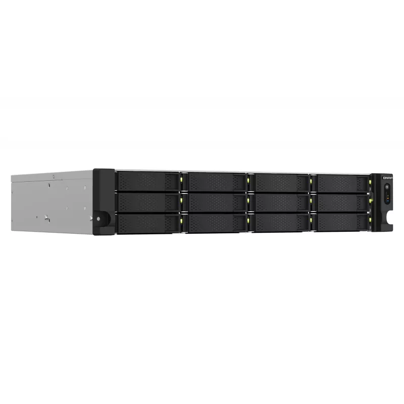 QNAP TS-1264U-RP NAS Rack (2U) Intel® Celeron® 8 GB DDR4 0 TB QNAP QTS Aluminium, Czarny