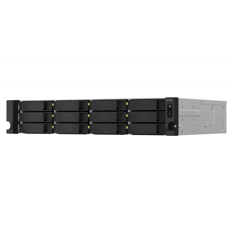 QNAP TS-1264U-RP NAS Rack (2U) Intel® Celeron® 8 GB DDR4 0 TB QNAP QTS Aluminium, Czarny