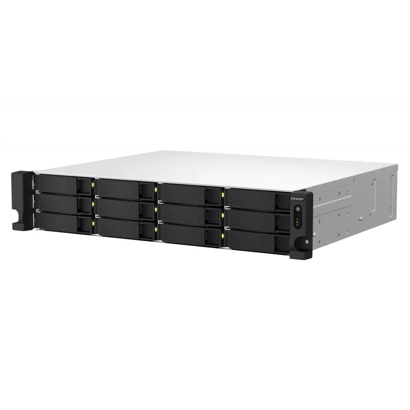 QNAP TS-1264U-RP NAS Rack (2U) Intel® Celeron® 8 GB DDR4 0 TB QNAP QTS Aluminium, Czarny