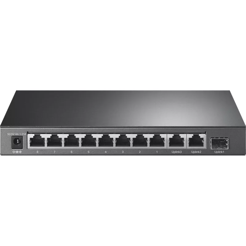 TP-Link 8-portowy przełącznik biurkowy 10/100 Mb/s + 3-portowy Gigabit z 8 portami PoE+