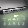 Stacja dokująca Axagon HMC-4KX3 USB-C 5Gbps hub, 3x USB-A, 2x HDMI, DP, RJ-45, SD/microSD, audio, PD 100W, kabel 40cm