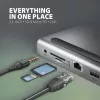Stacja dokująca Axagon HMC-4KX3 USB-C 5Gbps hub, 3x USB-A, 2x HDMI, DP, RJ-45, SD/microSD, audio, PD 100W, kabel 40cm