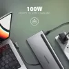 Stacja dokująca Axagon HMC-4KX3 USB-C 5Gbps hub, 3x USB-A, 2x HDMI, DP, RJ-45, SD/microSD, audio, PD 100W, kabel 40cm