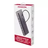 Stacja dokująca Axagon HMC-4KX3 USB-C 5Gbps hub, 3x USB-A, 2x HDMI, DP, RJ-45, SD/microSD, audio, PD 100W, kabel 40cm