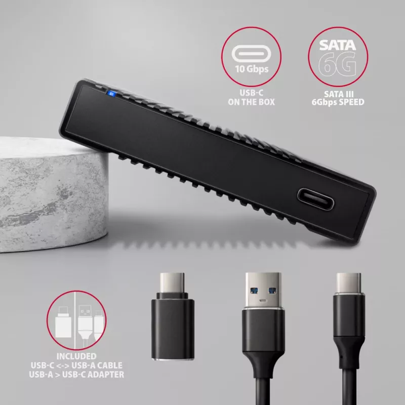 Obudowa HDD/SSD Axagon EE25-GTR USB-C 3.2 Gen 2 Czarny 2,5 cala
