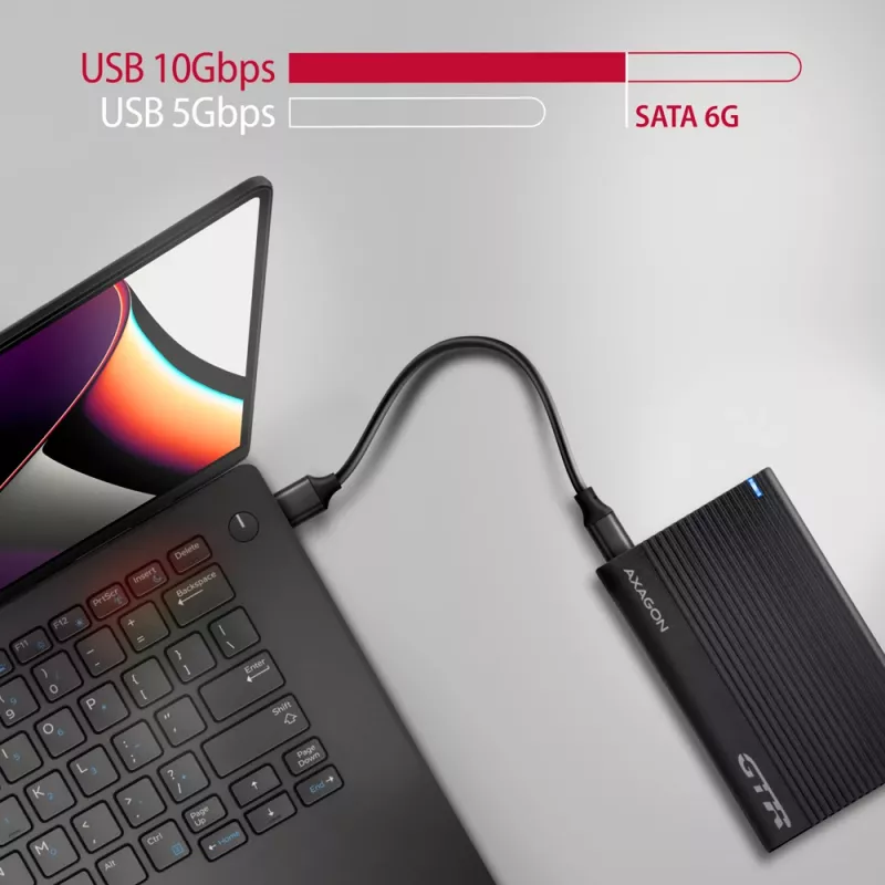 Obudowa HDD/SSD Axagon EE25-GTR USB-C 3.2 Gen 2 Czarny 2,5 cala