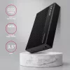 Axagon EE35-GTR USB-C 5Gbps - SATA 6G, 3.5 RIBBED box BLACK - USB Typ C HDD enclosure 3.5 inch