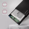 Axagon EE35-GTR USB-C 5Gbps - SATA 6G, 3.5 RIBBED box BLACK - USB Typ C HDD enclosure 3.5 inch