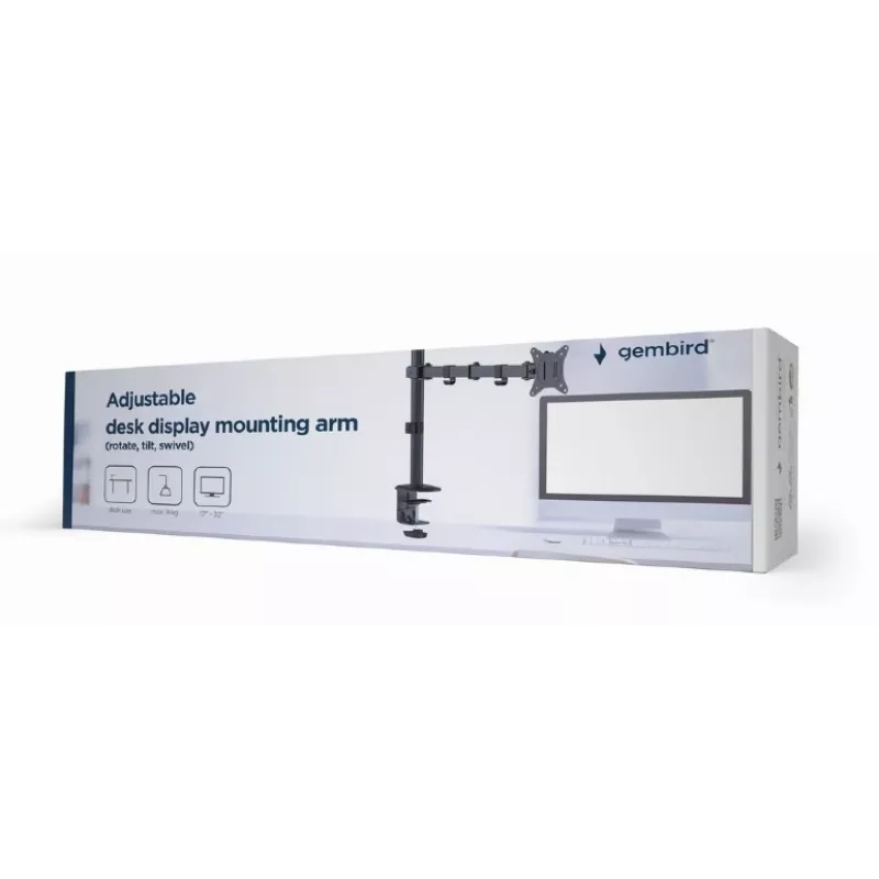 Zacisk do monitora GEMBIRD MA-D1-01 do ekranów 17–32 cali, VESA 75×75–100×100, do 9 kg, czarny