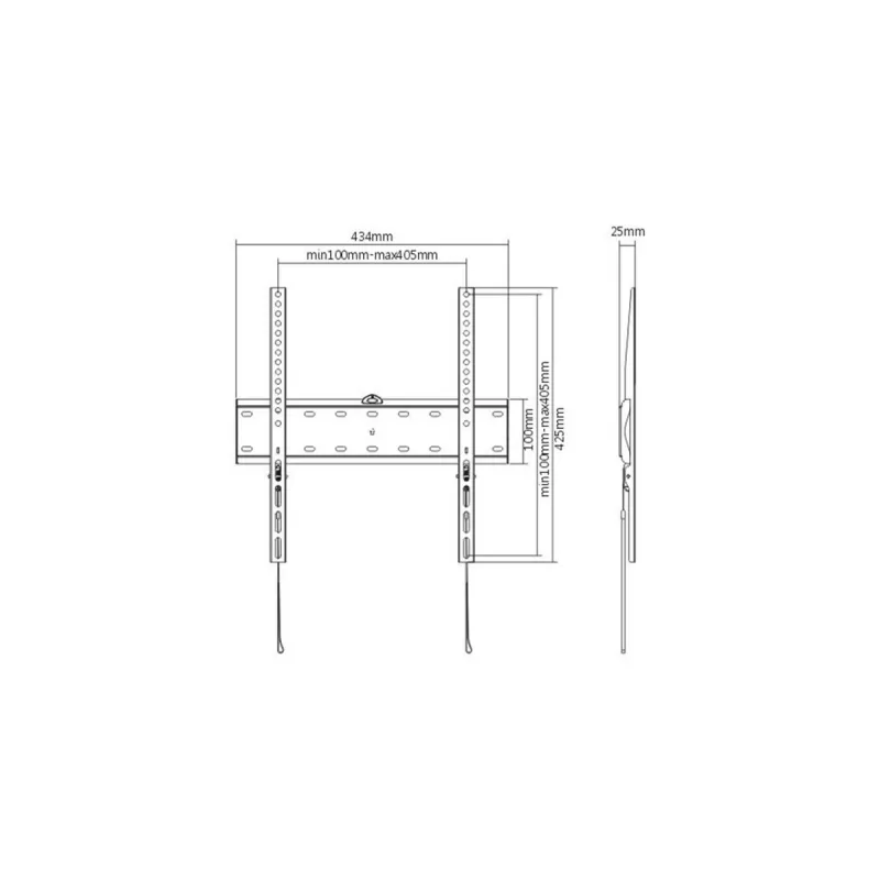 TV mount Gembird WM-55F-02 Czarny, for 32–55 inch screens, max load 40 kg, VESA 200x200–400x400, cienki 2.5 cm