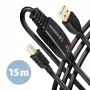 Axagon ADR-215B USB 2.0 A-M -> B-M aktywny kabel połączeniowy/wzmacniający 15 m