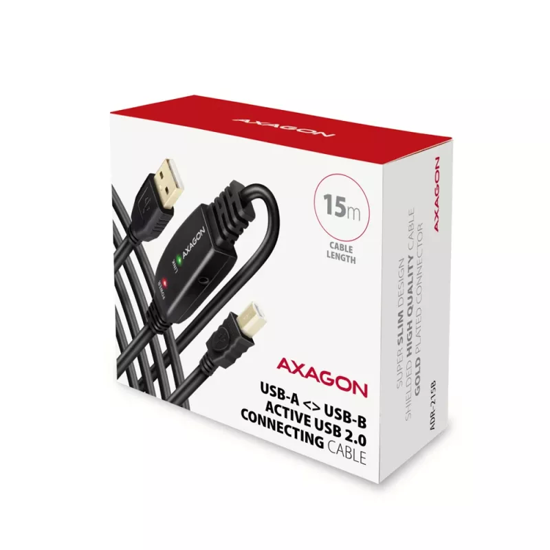 Axagon ADR-215B USB 2.0 A-M -> B-M aktywny kabel połączeniowy/wzmacniający 15 m