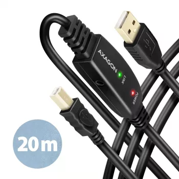 Axagon ADR-220B USB 2.0 A-M -> B-M aktywny kabel połączeniowy/wzmacniający 20m