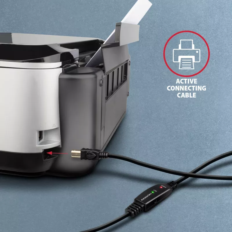 Axagon ADR-220B USB 2.0 A-M -> B-M aktywny kabel połączeniowy/wzmacniający 20m