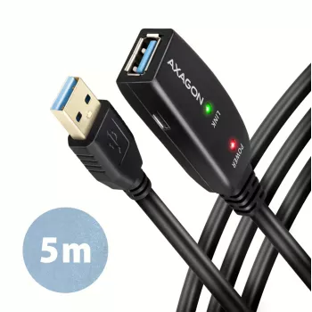 Axagon ADR-305 USB 3.2 Gen 1 A-M -> A-F aktywny kabel przedłużający/repeter 5m
