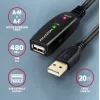 Axagon ADR-220 USB 2.0 A-M -> A-F aktywny przedłużacz/regenerator sygnału 20m